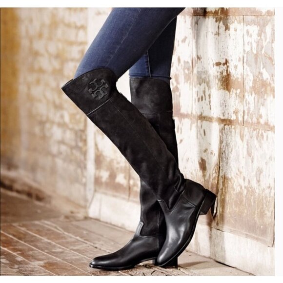 Tory Burch Simone over the knee boots, Black, Size 8.5 - Picture 2 of 16